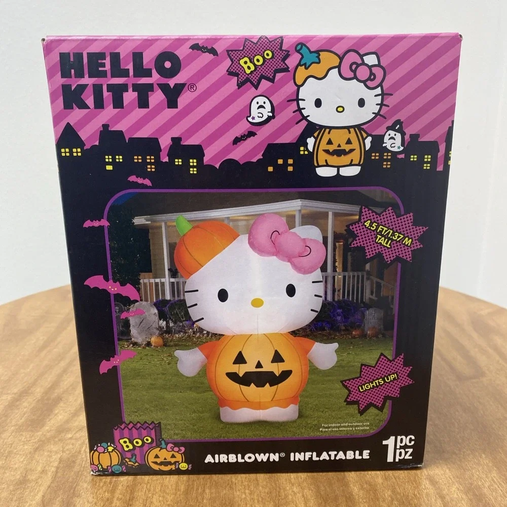 HELLO KITTY PUMPKIN 4.5-FOOT LIGHTED Halloween INFLATABLE DECORATION Gemmy